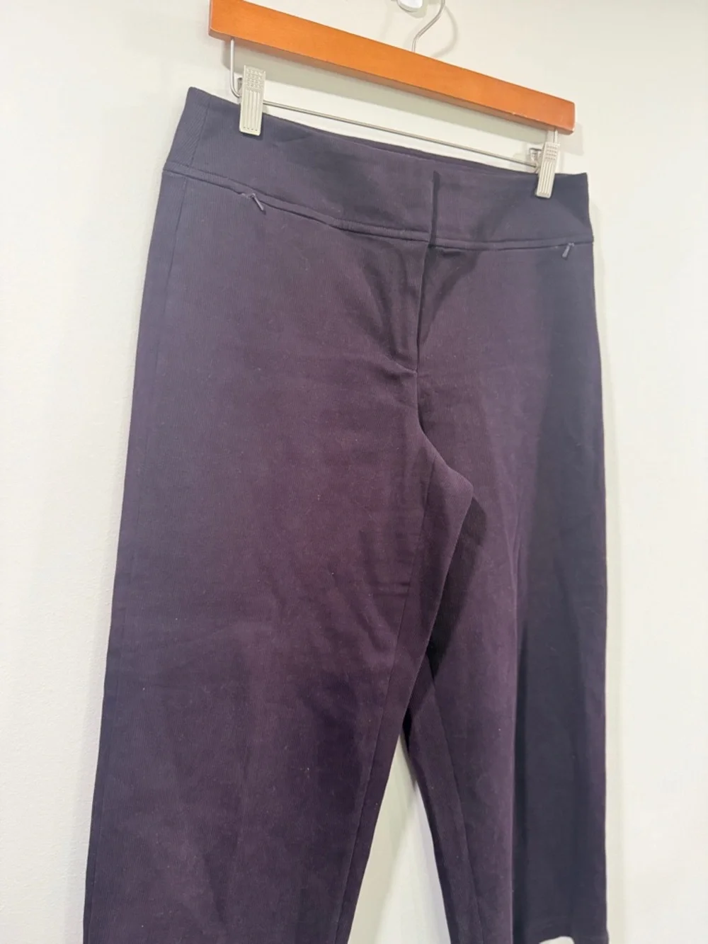 Eileen Fisher Women’s Petite Deep Plum Corded Wide Capri Pants Size SP - Picture 2 of 10